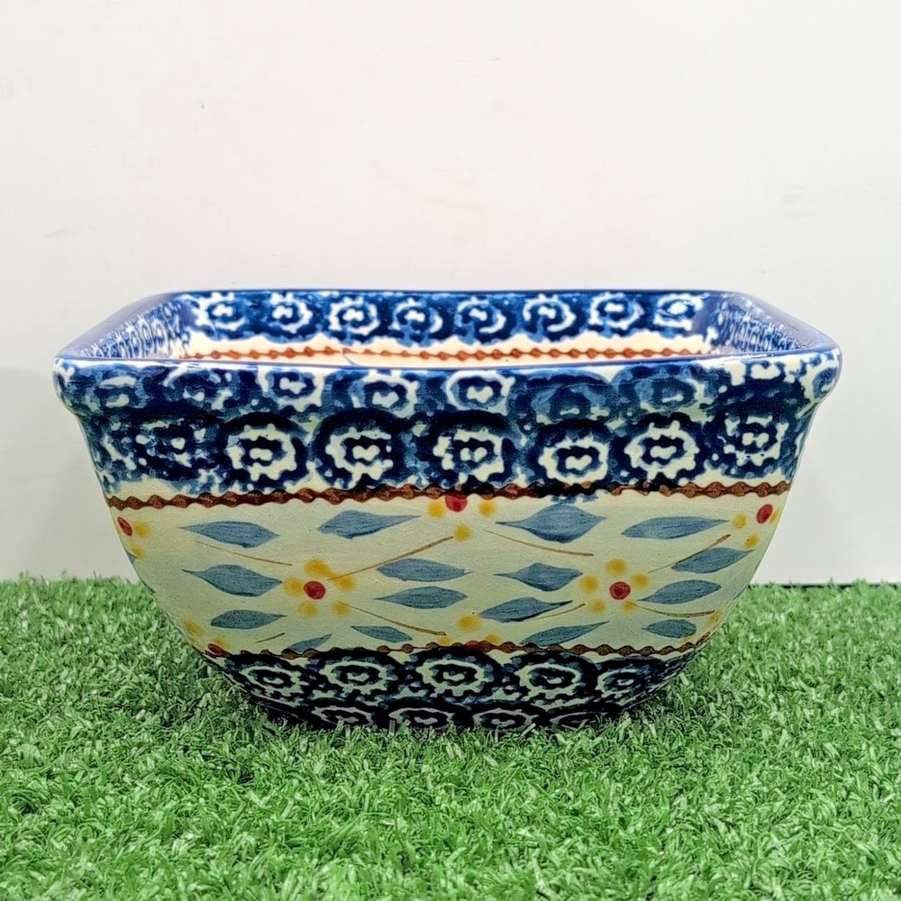 Temptations by Tara Cup Square 6 x3 Bowl Old World Royal Blue Floral - Microwave - Picture 2 of 8